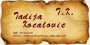 Tadija Kočalović vizit kartica